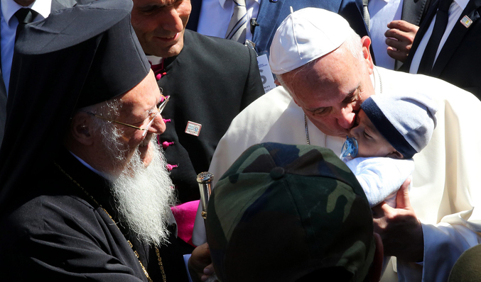 El Papa y Bartolomé, en Lesbos