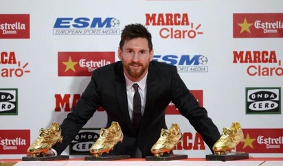 Messi balones de oro y botas de discount oro