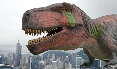 Dinosaurios a tamaño real frente a la bahía de Hong Kong - ELMUNDOTV