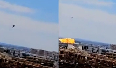 Un F-18 se estrella en Zaragoza y el piloto consigue salvar la