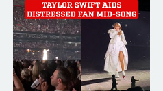 Taylor Swift calls for help for a distraught fan in the middle of a song during a concert