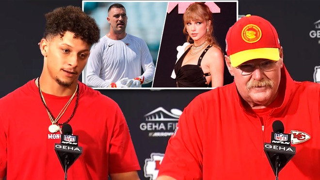 Patrick Mahomes y Andy Reid hablaron de Taylor Swift y Travis Kelce tras victoria sobre Chicago