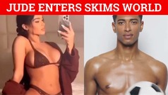 Jude Bellingham models underwear for Kim Kardashian's Skims brand