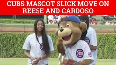 Chicago Cubs mascot's slick move during picture with Angel Reese and Kamilla Cardoso