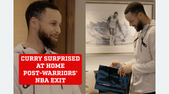 Stephen Curry receives a delightful surprise after the Warriors exit the NBA Play-in