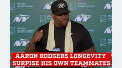Aaron Rodgers time in the league makes teammates and reporters laugh during press conference