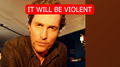 Matthew McConaughey promises a ?very violent? game between the Texas Longhorns and the Georgia Bulld