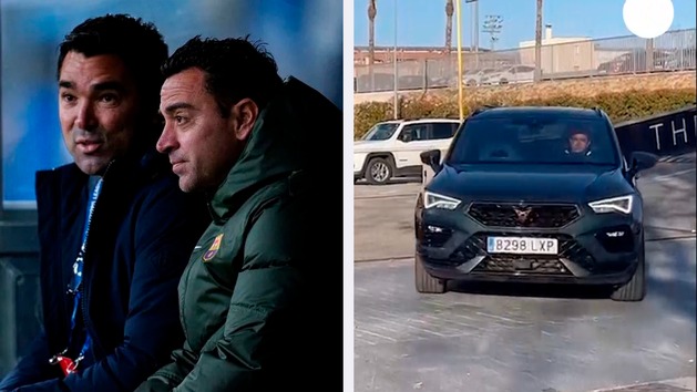 Xavi y Deco salen de la Ciudad Deportiva del Barcelona tras reunin