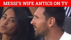 Lionel Messi's wife Antonela Roccuzzo playful antics on live TV