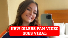 New stunning female Oilers fan like the "boob girl" goes viral (Video)