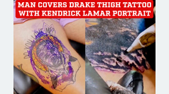 Amid the dispute, a man covered his Drake tattoo on his thigh with a portrait of Kendrick Lamar