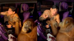 Ryan Garca y un orangutn cantan en auto de lujo; nueva polmica del boxeador