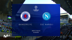 Champions League (Jornada 2): Resumen y goles del Glasgow Rangers 0-3 Nápoles