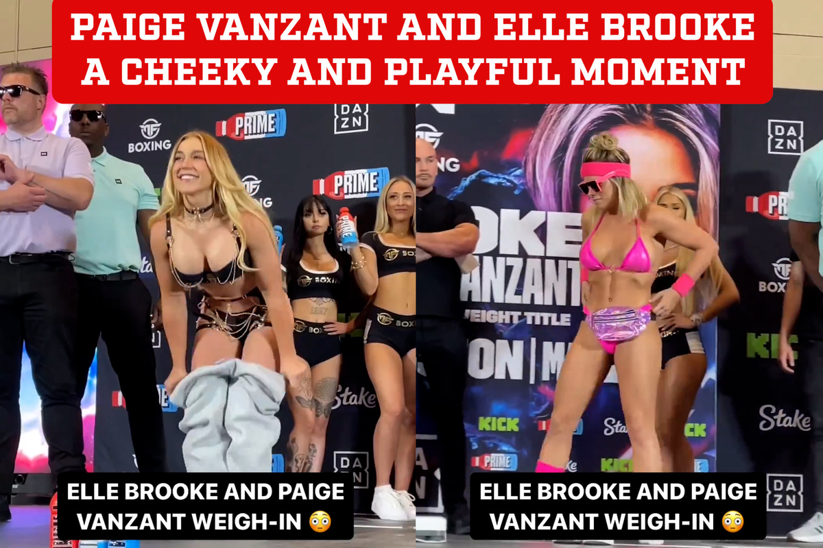 Paige VanZant, Elle Brooke share cheeky face off at MF & DAZN