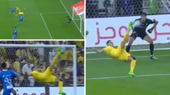 Cristiano estrella una chilena en el poste en la final de Copa saud: si llega a entrar eso!