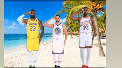 Video of Lebron James, Steph Curry and Kevin Durant in a beach goes viral after playoff disaster