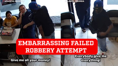 Man's embarrassing failed robbery attempt caught on camera