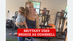 Brittany Mahomes incorporates son Bronze into workout routine