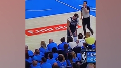 Luca Doncic stunned by fan's action seating courtside in Mavericks vs. Thunder game