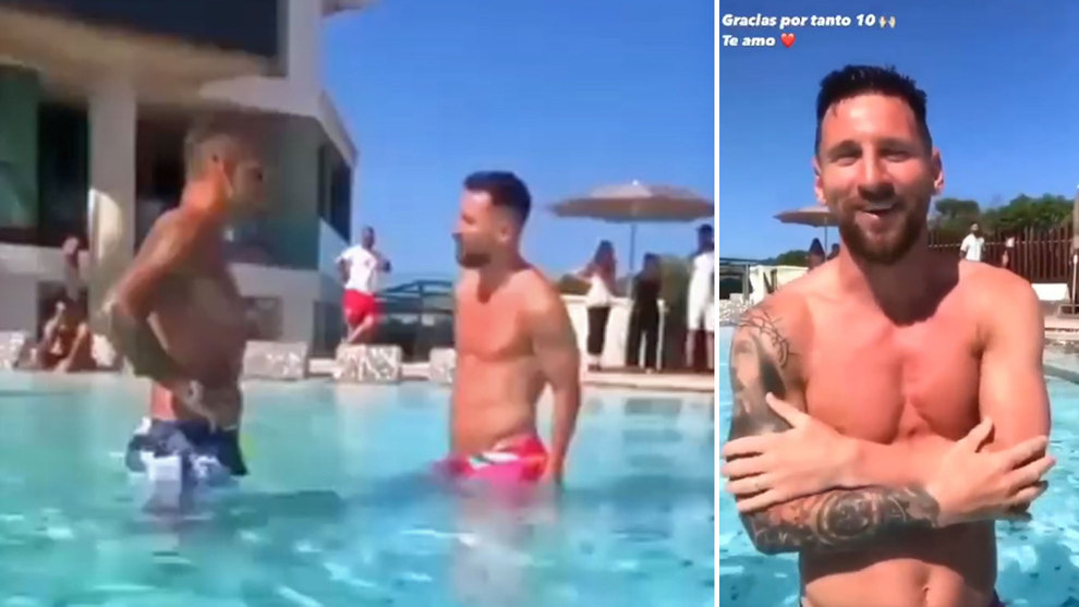 La genial reaccin de Messi cuando le 'atracan' para grabar un vdeo en mitad de sus vacaciones
