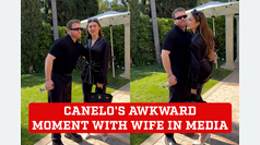 Canelo Alvarez has awkward moment with his wife in front of the media