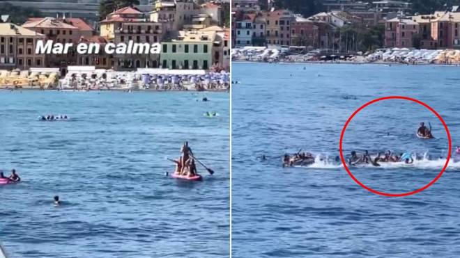 Fans locate Cristiano Ronaldo's yacht and begin swimming towards it