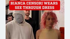 Bianca Censori debuts new pink hair and turns heads in see through dress with Kayne West