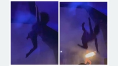 Coachella acrobat falls while suspended from high ceiling during DJ set at festival