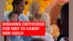 Rihanna unfairly criticized for the way she carries her child during birthday celebration.