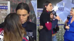 El marcaje del a�o en la Serie A: la cara de la reportera por la actitud de la novia del jugador