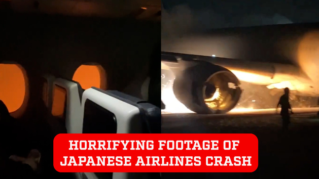 Horrifying footage from inside Japanese Airlines plane that collided ...