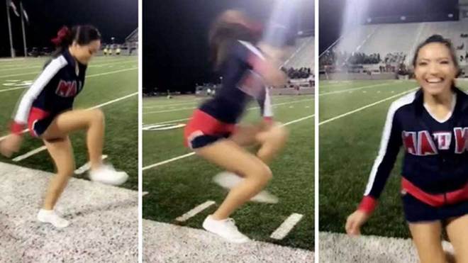Video Cheerleader Goes Viral With Impossible Air Walk Marca In English