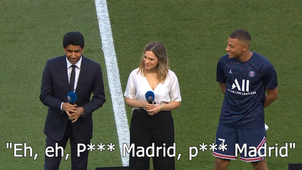 La aficin del PSG cant "Pu** Madrid": as fueron los gestos de Mbapp