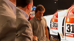 Fernando Alonso con Adrin Barbn, presidente del Principado de Asturias visitando el Museo del piloto