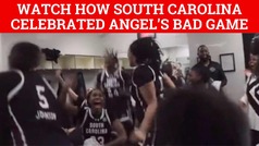 Clip from Full Court Press shows South Carolina celebrating Angel Reese's bad performance
