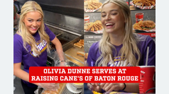 Olivia Dunne and LSU gymnasts surprise serving at Raising Cane's after NCAA win