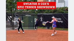Iga Swiatek teams up with Friends star Courteney Cox for tennis match before French Open 2024