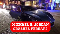 Michael B. Jordan's Ferrari completely destroyed after Hollywood crash