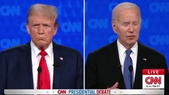 Biden se queda congelado en el debate con Trump