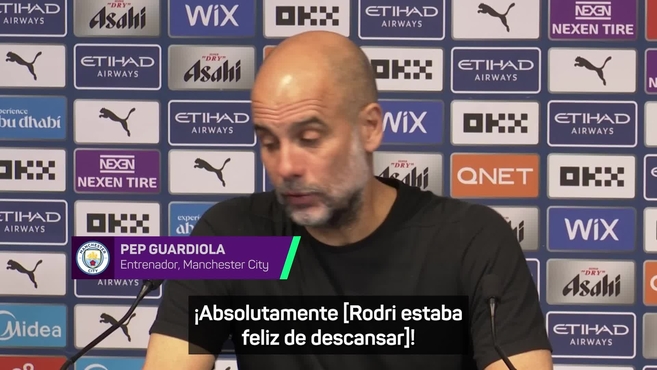 Guardiola: &quot;Rodri también descansará ante el Real Madrid. ¿No me crees?&quot;