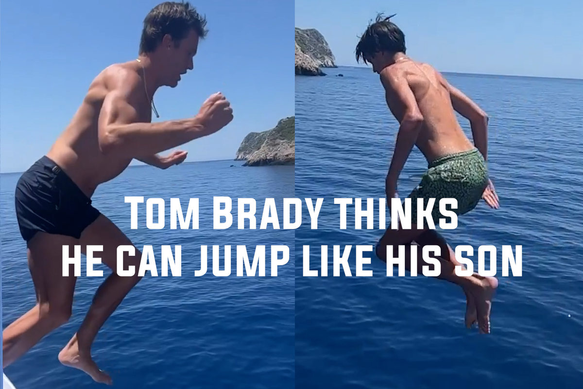 Tom Brady and Sons Ben and Jack Jump off a Yacht into the Sea: Watch