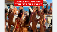 Karol G surprises tourists on a yacht and makes them dance