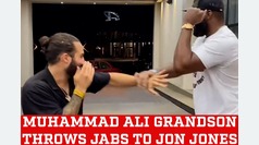 Jon Jones faces off with Muhammad Ali's grandson