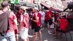 Los aficionados del Stuttgart toman Madrid