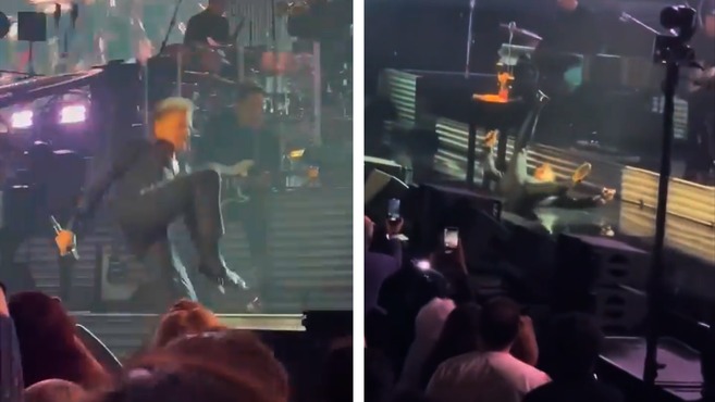 Luis Miguel suffered a spectacular fall on stage at his concert in CDMX.