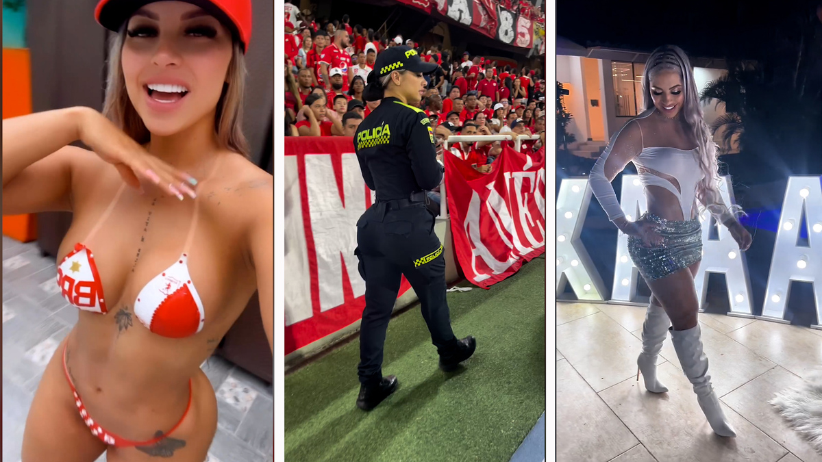 La policía viral de América de Cali posa ligera de ropa con los colores de  su equipo