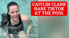Caitlin Clark rare TikTok video at the pool with Indiana Fever teammates