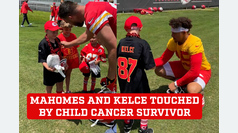 Patrick Mahomes and Travis Kelce moved by brave child cancer survivor