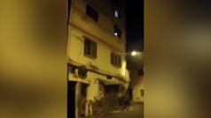 Terrifying moment as a residential building collapses during Morocco earthquake