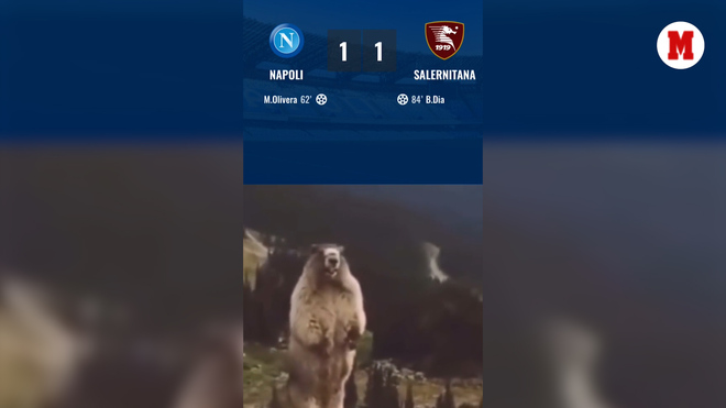 Napoli y su divertida reacción tras empatar con Salernitana